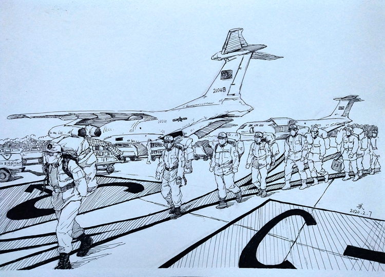 空降神兵-速写（王端武  作品）.jpg